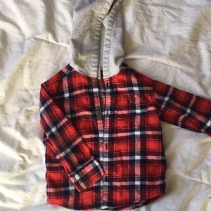 Toddler Boys Hooded Flannel
